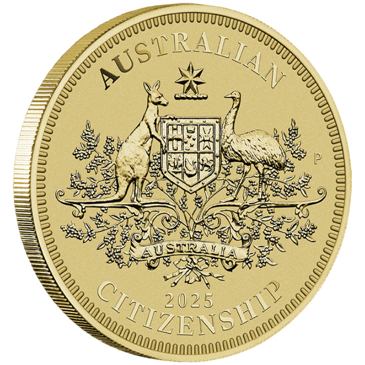 Ciudadanía Australiana $1 Aluminio Bronce 2025 (moneda en carnet)