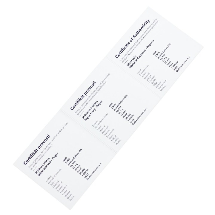 Niue: Criaturas Míticas - Pegaso $2 Srebro 2022 Proof