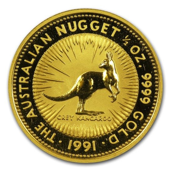 Australian Kangaroo -Nugget 1/2 oz Gold 1991