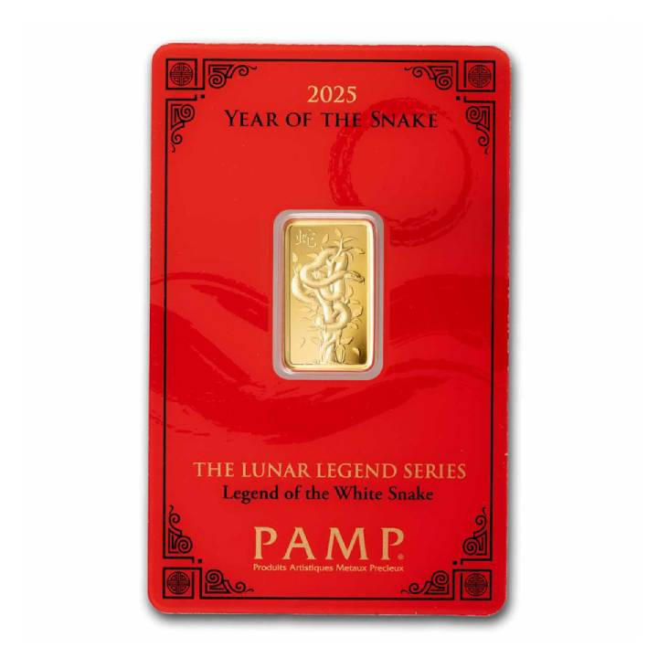 PAMP Lunar Legend: Bílý had 5g zlatý slitok 2025
