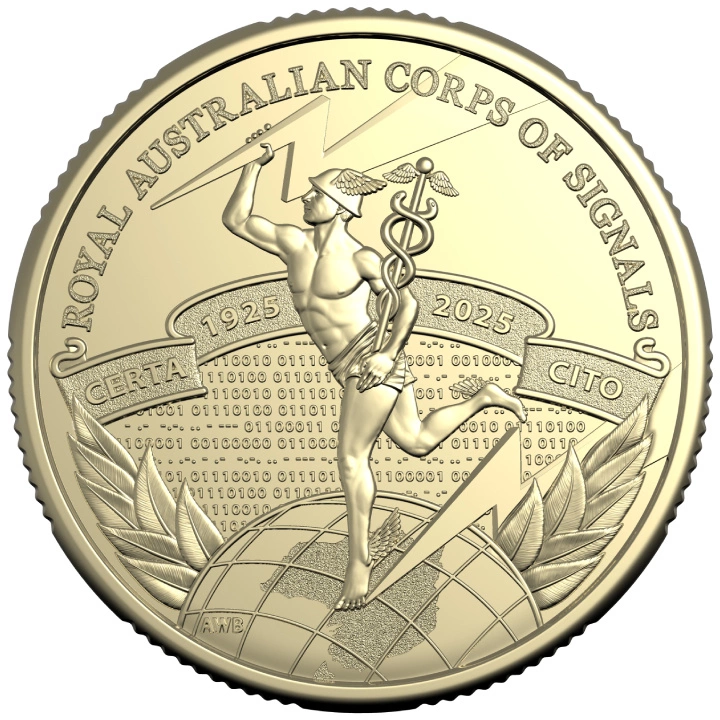 Centenarul Royal Australian Corps of Signals 1 dolar bronz aluminiu 2025