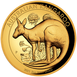 Australijski Kangur 2 uncje Złota 2021 Proof High Relief