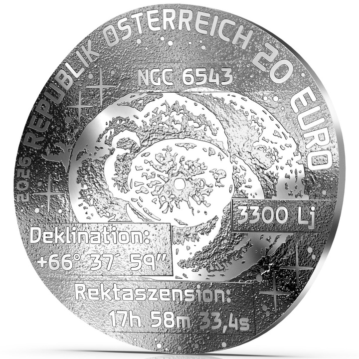 Srebrna Moneta The Beauty of the Universe - Cat's Eye Nebula kolorowany 20 Euro Srebro 2026 Proof