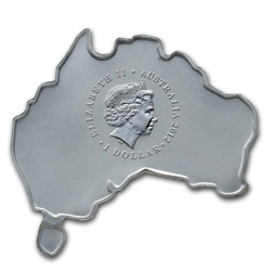Australijski Emu 1 uncja Srebra 2012 MAP SHAPED