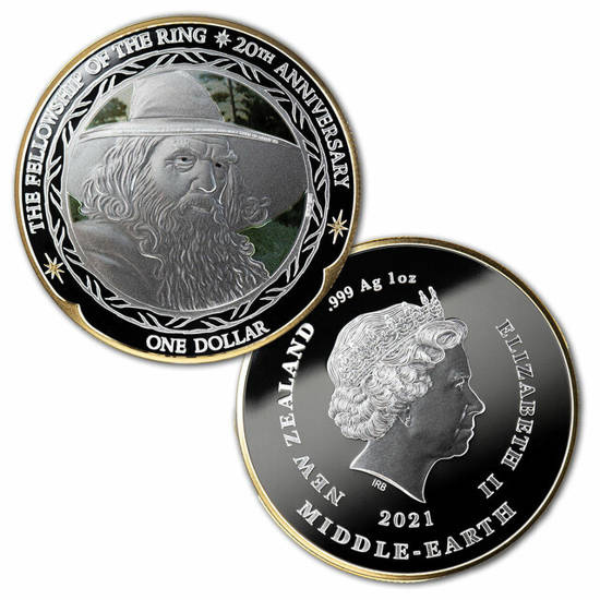 Set of 3 coins 20th Anniversary Lord of The Rings: The Fellowship of the Ring - The Fellowship 3x1 oz Silber 2021 Proof