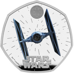 Star Wars: TIE Fighter kolorowany 50p Srebro 2024 Proof 