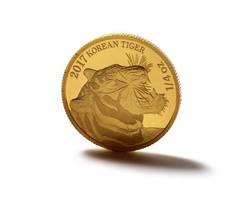 Tigre coreano 1/4 oncia d'oro 2017