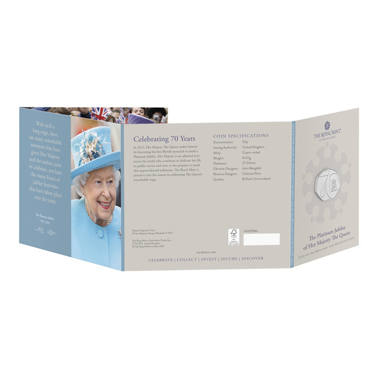 Il Giubileo di Platino di Sua Maestà la Regina Rame-nichel 50p 2022