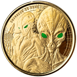 Ghana: Alien colorato 1 oncia d'oro 2023 Proof