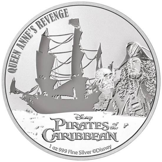 Niue: Disney Pirati dei Caraibi - Queen Anne's Revenge 1 oncia d'argento 2022