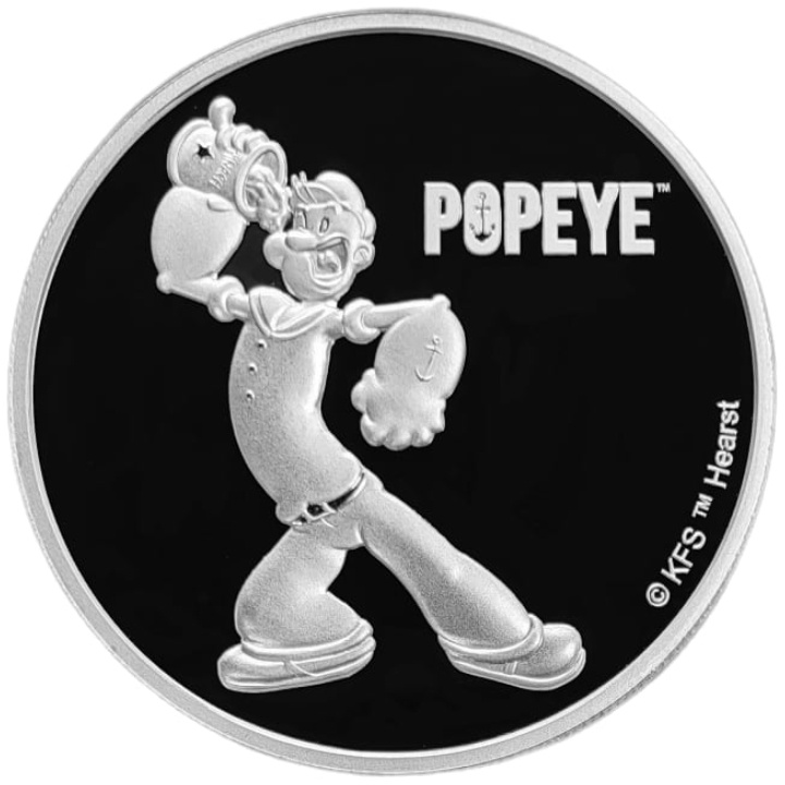 Fiji: Popeye 1 oz Silver 2024 Prooflike Coin