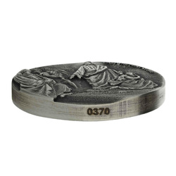 Niue: Bibliai - Aki elsőként veti a követ 2 uncia ezüst 2019 Proof antikolt érme