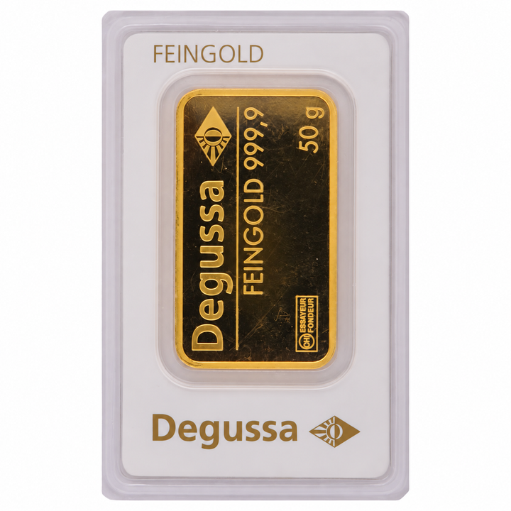 Lingot d’or 50 g Degussa