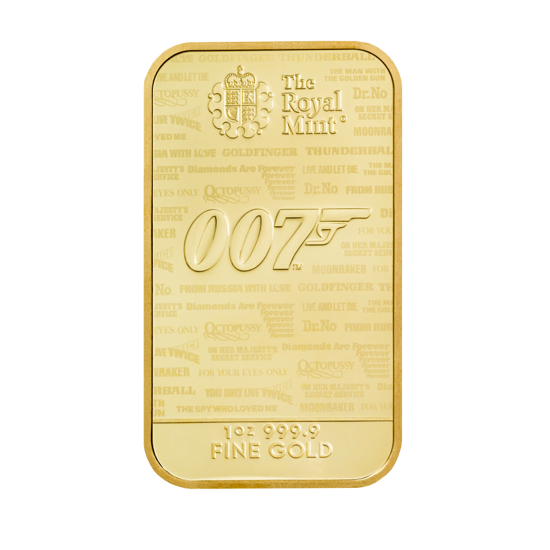 1 uncja Sztabka Złota 007 James Bond