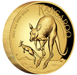 Ausztrál kenguru 1 uncia és 2 uncia arany 2022 Proof szett