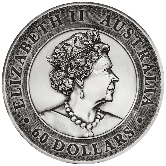 Sárkány és tigris 2000 gramm ezüst 2022 antikolt magas domborzatú