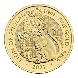 The Royal Tudor Beasts: Lion of England 1/4 uncji Złota 2022 