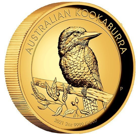 Kookaburra 2 uncje Złota 2021 Proof High Relief