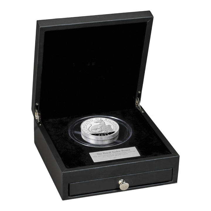 The Royal Tudor Beasts: The Greyhound of Richmond 10 oz Silber 2025 Proof