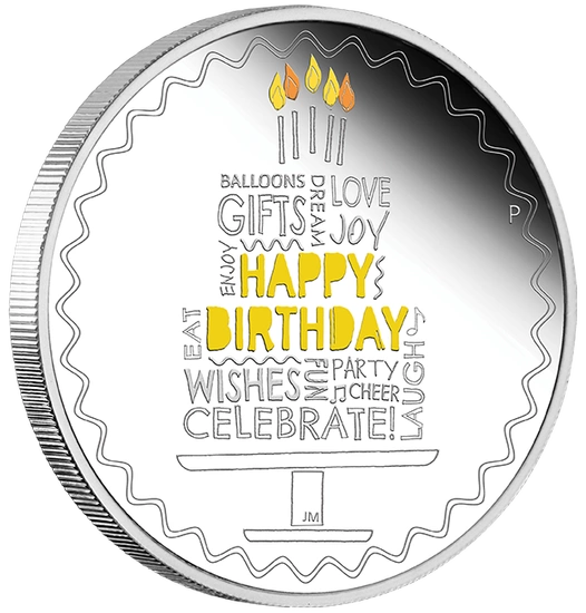 Cumpleaños coloreado 1 oz Plata 2022 Proof