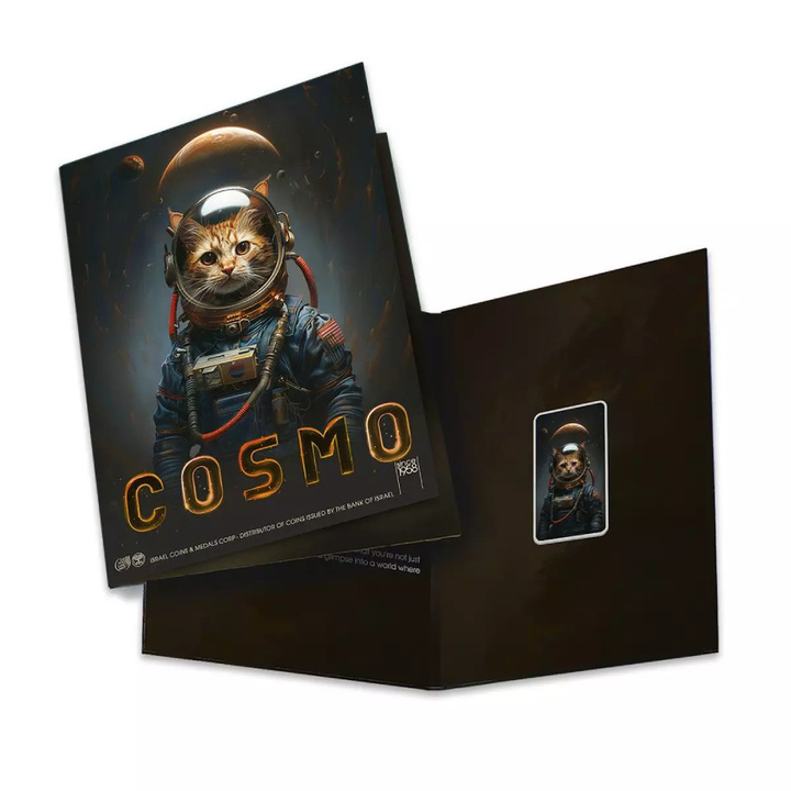 The Holy Land Mint - Human Cats - Cosmo kolorovaná 1 unce Stříbra 2025