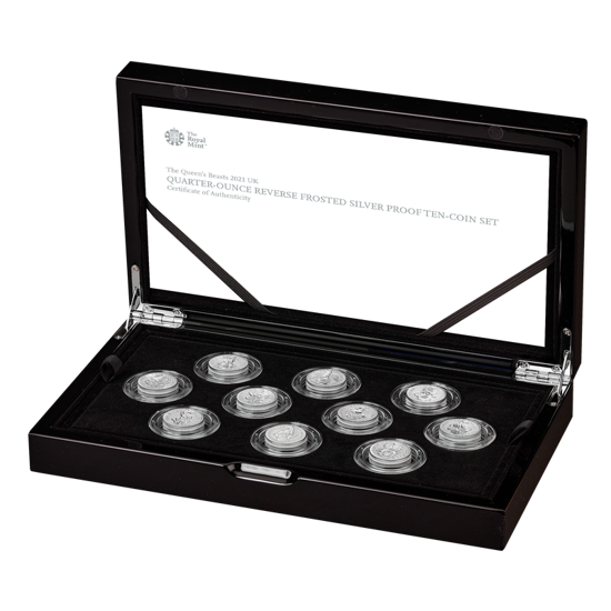 Bestias de la Reina: Set de 10 monedas 1/4 oz Plata 2021 Proof