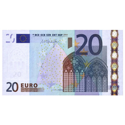 20 eurós bankjegy (20 EUR) Forgalomban