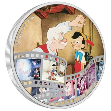 Niue: Disney Cinema Masterpieces - Pinokkió színes 3 uncia ezüst 2022 Proof