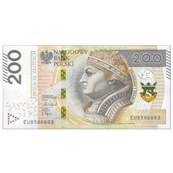 Lengyel 200 złoty bankjegy (200 PLN) UNC
