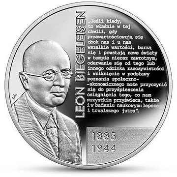 Nagy lengyel közgazdászok: Leon Biegeleisen 10 zł ezüst 2022 Proof