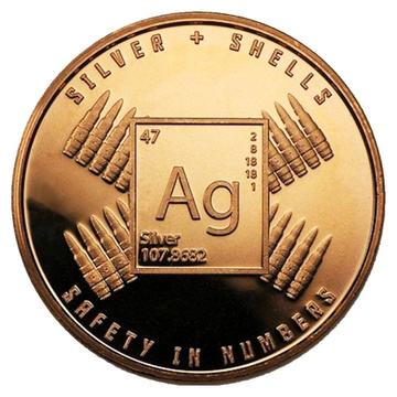 Safety in Numbers - Silver and Shells rézérem 1 oz réz AVDP