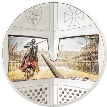 Ezüst érme Knight Games - Jousting színezett 1 uncia Ezüst 2026 Proof