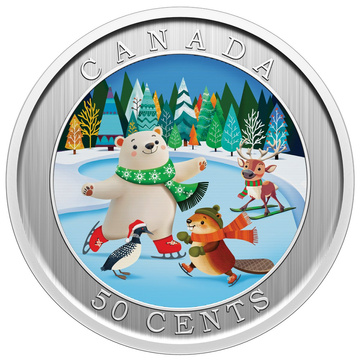 Acél Érme Whimsical Winter színezett 50 cent 2026 Lenticular Coin