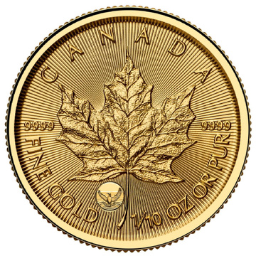 Kanadai Maple Leaf 1/10 oz arany 2027 Privy Mark Loon