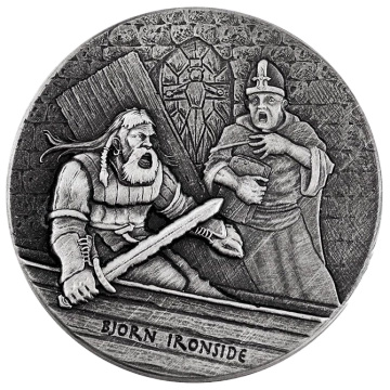 Niue: Vikingek – Bjorn Ironside 2 uncia ezüst 2016 Proof antikolt érme