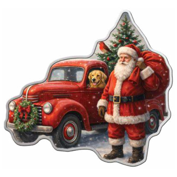 Ezüst érme Solomon Islands: Santa & Red Truck színezett 1 uncia Ezüst 2026 Reverse Proof