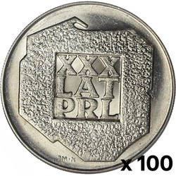 A Lengyel Népköztársaság XXX éve „Térkép” 200 zł ezüst 1974 100 darab