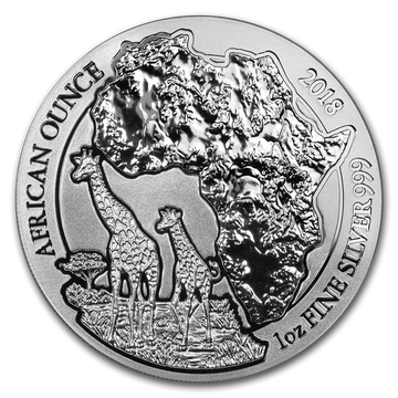 Ruanda: Afrikai uncia – Zsiráf 1 uncia ezüst 2018