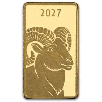 Lunar Year of the Goat aranytömb 1 g arany 2027 Prooflike
