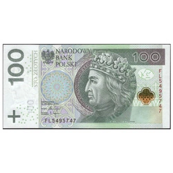 Lengyel 100 zloty (100 PLN) UNC bankjegy