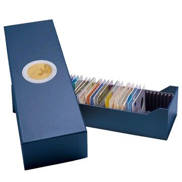 Leuchtturm - LOGIK tárolódoboz 40 db 2 eurós érme számára kártyákban
