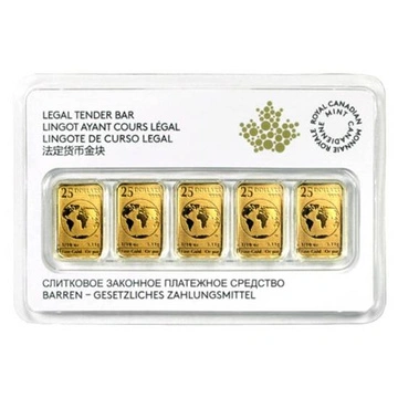 5 x 1/10 uncia arany Royal Canadian Mint 2017 Bullion Coin Set
