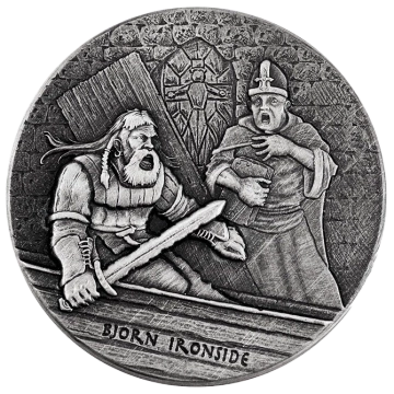 Niue: Vikingek – Bjorn Ironside 2 uncia ezüst 2016 Proof antikolt érme