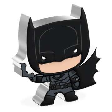 Niue: The Batman – Batman Chibi érme, színezett, 1 unciás ezüst, 2022, tükörveret