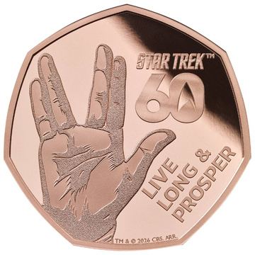 Star Trek 60 éve 50p arany 2026 Proof
