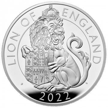 A Tudor-dinasztia királyi állatai: Anglia oroszlánja 5 uncia ezüst 2022 Proof