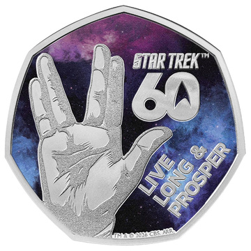 60 Years of Star Trek 50p színezett ezüst 2026 Proof