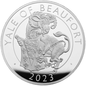 The Royal Tudor Beasts: The Yale of Beaufort 1000 grammi d'argento 2023 Proof