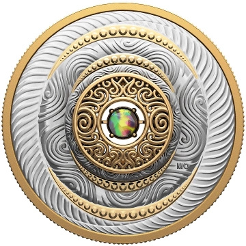 Canada: Dancing Ammolite - Elements of Nature “Air” placcata in oro $20 Argento 2024 Proof