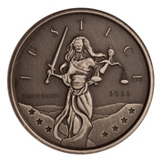 Gibilterra: Lady Justice 1 oncia d'argento 2022 Moneta antica